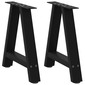 Patas de mesa de centro forma A 2uds acero negro 38x(30-31)